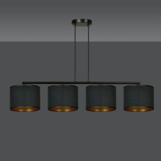 Bioledex Lyngar Pendelleuchte 4-fach E27 schwarz 97x100x18cm Made in Europe