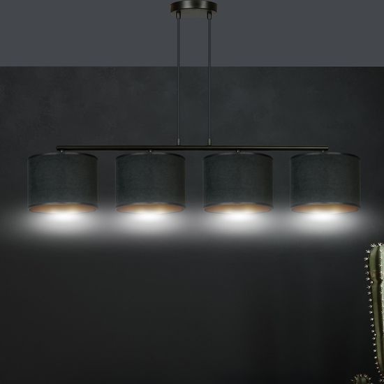 Bioledex Lyngar Pendelleuchte 4-fach E27 schwarz 97x100x18cm Made in Europe
