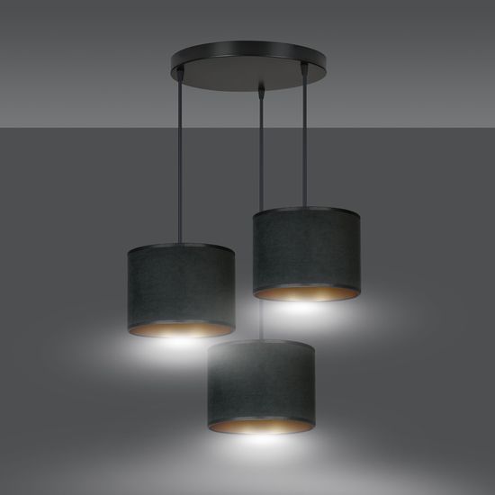 Bioledex Lyngar Pendelleuchte 3-fach E27 schwarz 42x100x50cm Made in Europe