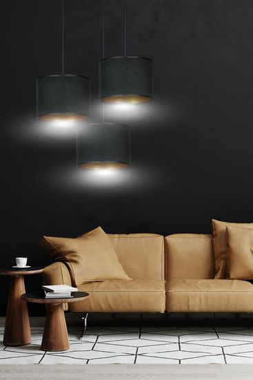 Bioledex Lyngar Pendelleuchte 3-fach E27 schwarz 42x100x50cm Made in Europe