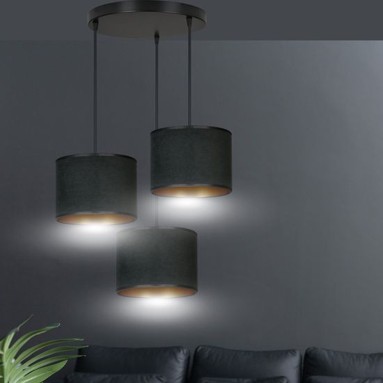 Bioledex Lyngar Pendelleuchte 3-fach E27 schwarz 42x100x50cm Made in Europe