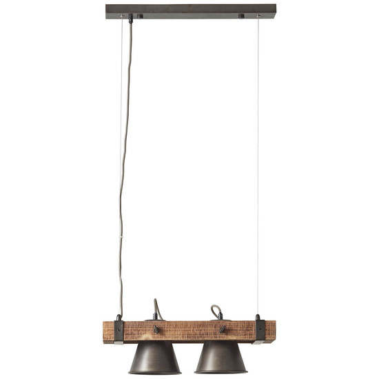 Brilliant Decca Pendelleuchte, 2-flammig E27 Schwarz Stahl FSC 85872/46