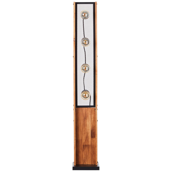 Brilliant Calandra Standleuchte, 4-flammig E27 Schwarz Holz FSC 93122/76