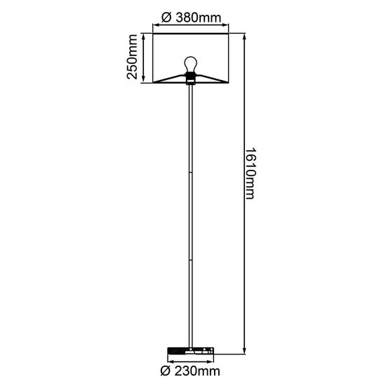 Brilliant Romm Standleuchte, 1-flammig E27 Holz Hell Schwarz 93140/76