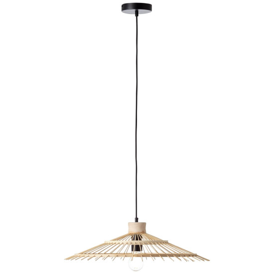 Brilliant Pirae Pendelleuchte, 1-flammig E27 Schwarz Natur 99248/76