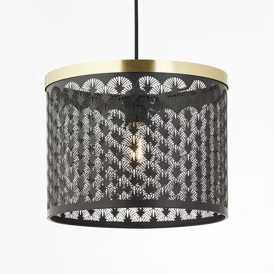 Brilliant Neolia Pendelleuchte 30cm E27 Schwarz Gold 99281/86