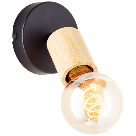 Brilliant Tiffany Wandspot E27 Schwarz Matt Natur 99681/76
