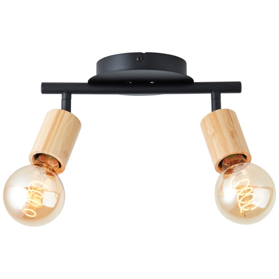 Brilliant Tiffany Strahlerrohr, 2-flammig E27 Schwarz Matt Natur 99682/76