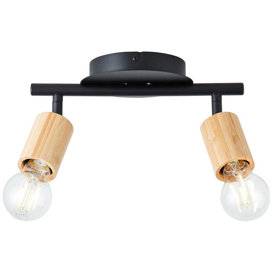 Brilliant Tiffany Strahlerrohr, 2-flammig E27 Schwarz Matt Natur 99682/76