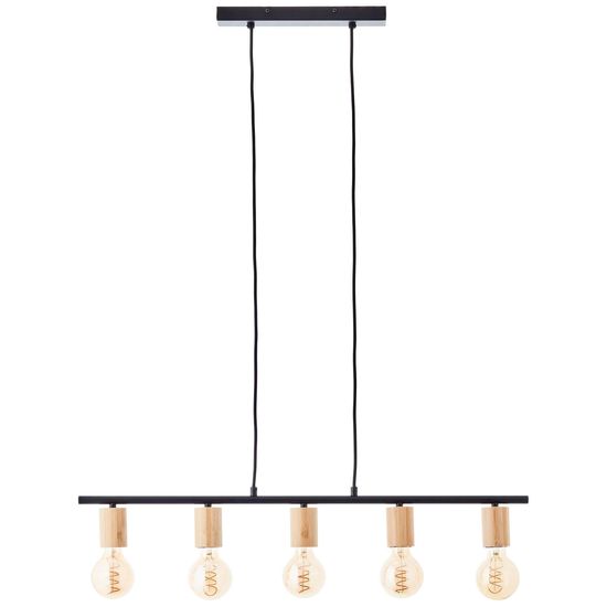 Brilliant Kerry Pendelleuchte, 5-flammig E27 Schwarz Natur 99713/76