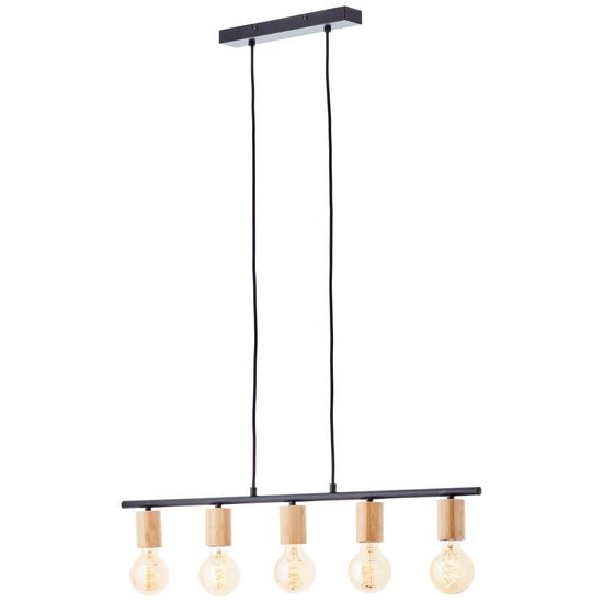Brilliant Kerry Pendelleuchte, 5-flammig E27 Schwarz Natur 99713/76