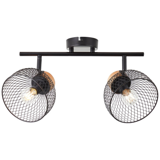 Brilliant Thuy Spotrohr, 2-flammig E14 Schwarz Natur FSC 99743/76