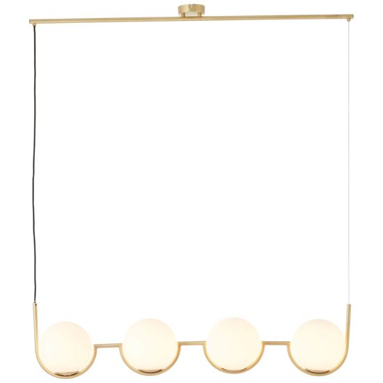 Brilliant Glint Pendelleuchte, 4-flammig E14 Messing Weiß 99846/18