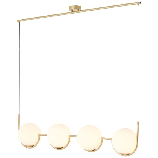 Brilliant Glint Pendelleuchte, 4-flammig E14 Messing Weiß 99846/18