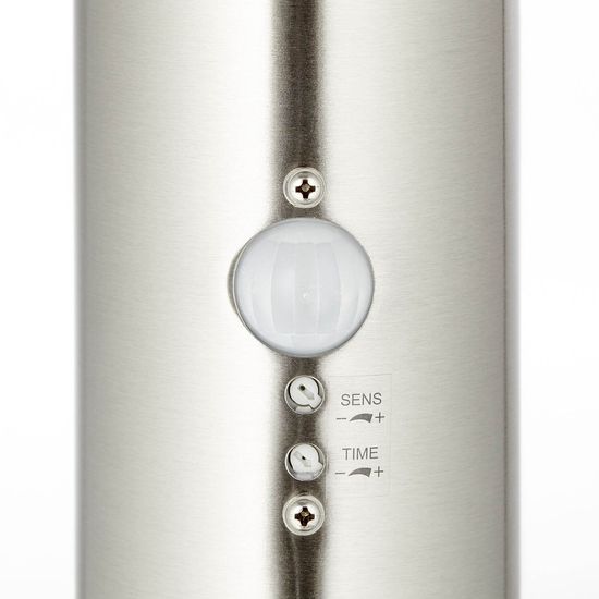 Brilliant Bole Außenstandleuchte mit Bewegungsmelder E27 IP44 Edelstahl Dämmerungssensor G46799/82
