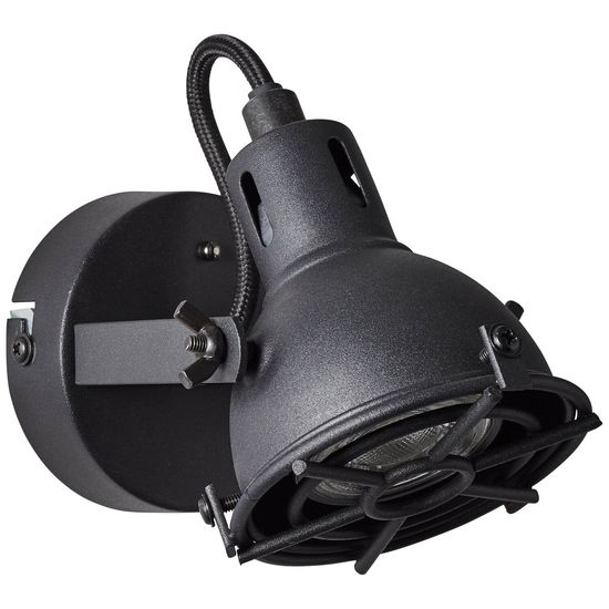 Brilliant Jesper LED Wandspot GU10 5W/4,5W Warmweiß Schwarz Korund G54310/86