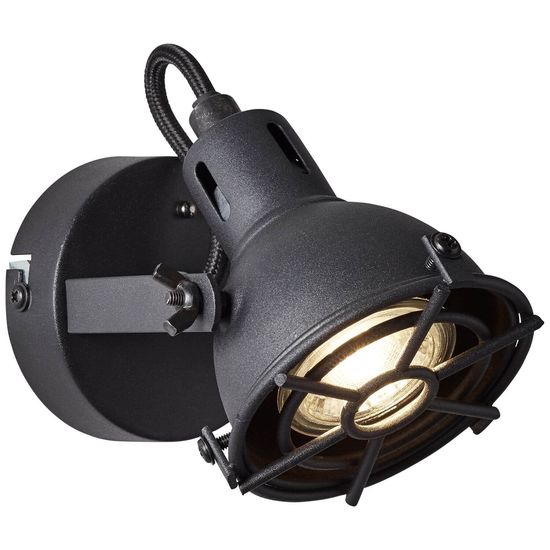 Brilliant Jesper LED Wandspot GU10 5W/4,5W Warmweiß Schwarz Korund G54310/86