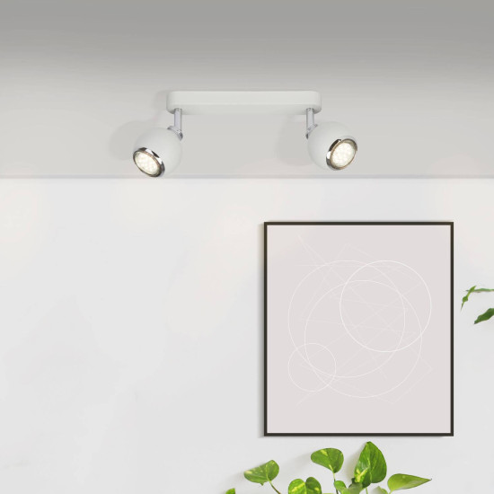 Brilliant Ina LED Spotbalken, 2-flammig GU10 20W/3W Warmweiß Weiß Chrom G77729/05