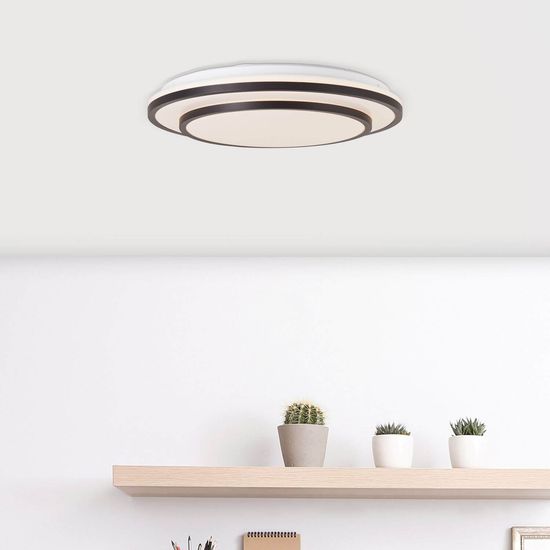 Brilliant Luciano LED Deckenleuchte 39cm 24W Schwarz Weiß Nachtlicht, Timer G99777/76