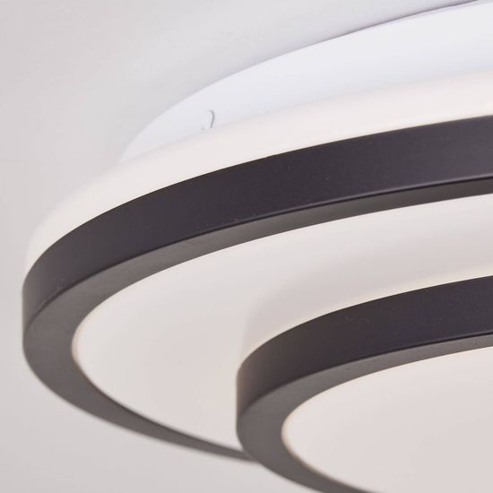 Brilliant Luciano LED Deckenleuchte 39cm 24W Schwarz Weiß Nachtlicht, Timer G99777/76