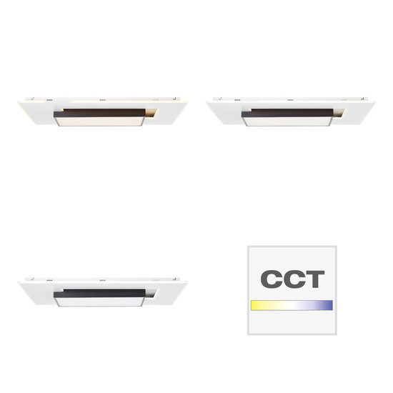 Brilliant Hutson LED Deckenleuchte 80x50cm 60W Tageslichtweiß Weiß Schwarz Memory Funktion, Nachtlicht G99588/75
