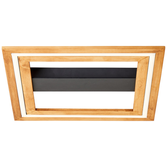 Brilliant Rhea LED Deckenleuchte 45x45cm 24W Warmweiß Schwarz Holz FSC G99748/76