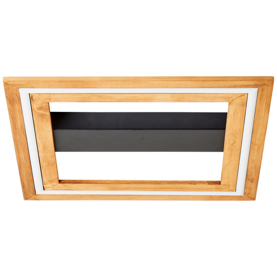 Brilliant Rhea LED Deckenleuchte 45x45cm 24W Warmweiß Schwarz Holz FSC G99748/76