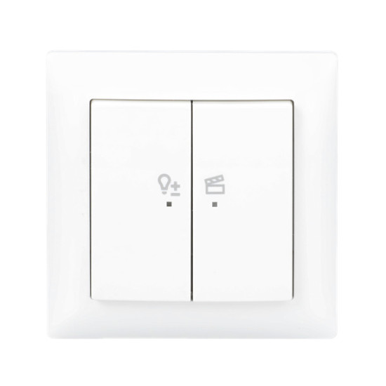 Busch-Jaeger LED-Dimmer-Einsatz flex, 1-fach Komplettset mit 2-fach Bedienelement, Wireless 2CKA006200A0293 62851 UJ-914-WL