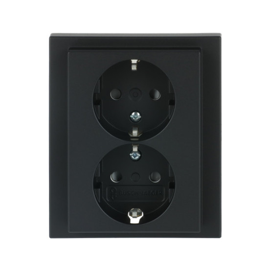 Busch-Jaeger Schuko Doppelsteckdose volle Abdeckung Safety+ 2TKA00003925 202 EUJB-885