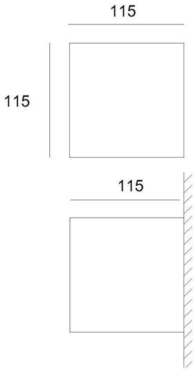 Deko-Light Wandaufbauleuchte Cube, G9, max. 25W, Beton, grau 341183