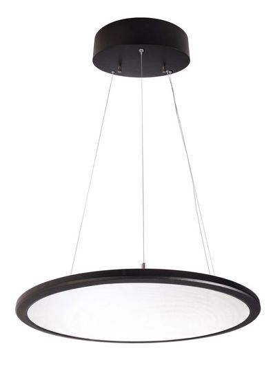 Deko-Light Pendelleuchte LED Panel transparent rund, Neutralweiß, Alu, Schwarz 342092
