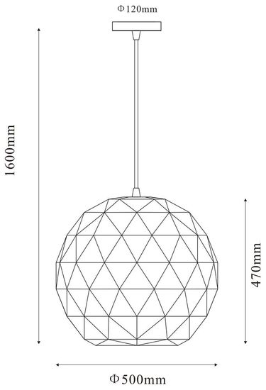 Deko-Light Pendelleuchte Asterope rund 500, E27, 3x max. 40W, Metall, schwarz, matt 342134