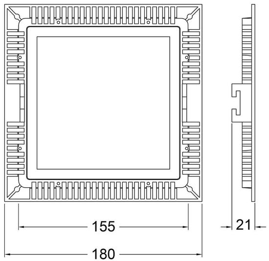 Deko-Light Deckeneinbauleuchte LED Panel Square 15, Perlhellgrau RAL 9022, Neutralweiß, 110°, 36-37V DC, 350mA 565159
