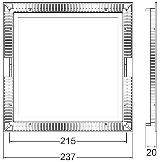 Deko-Light Deckeneinbauleuchte LED Panel Square 20, Perlhellgrau RAL 9022, Warmweiß, 110°, 23-24V DC, 700mA 565161
