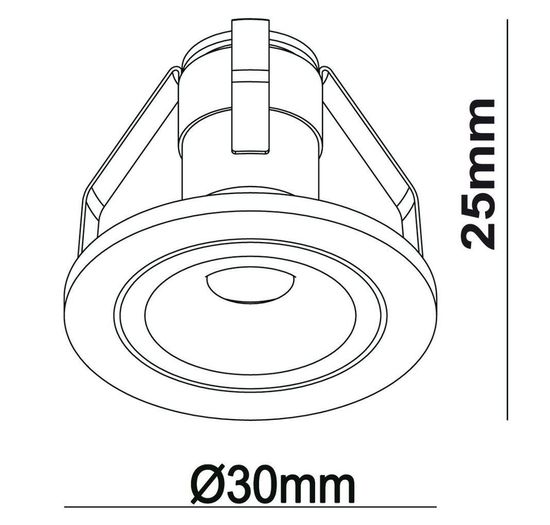 Deko-Light Deckeneinbauleuchte Punto Lumi, silber, Chrom, Warmweiß, 50°, 3,1-3,9V DC, 350mA, IP44 565173