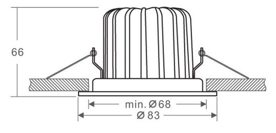 Deko-Light Deckeneinbauleuchte COB 68 Mood IP65 Dim to warm, Signalweiß, Warmweiß, 40°, IP65 565192