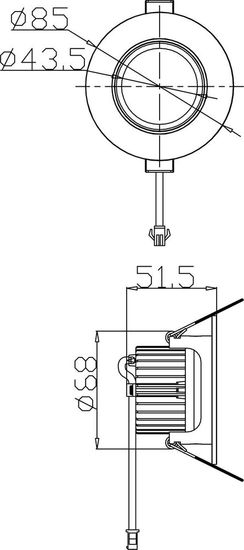 Deko-Light Deckeneinbauleuchte COB-68-24V-2700K-rund, silber, Warmweiß, 45°, 24VDC 565303
