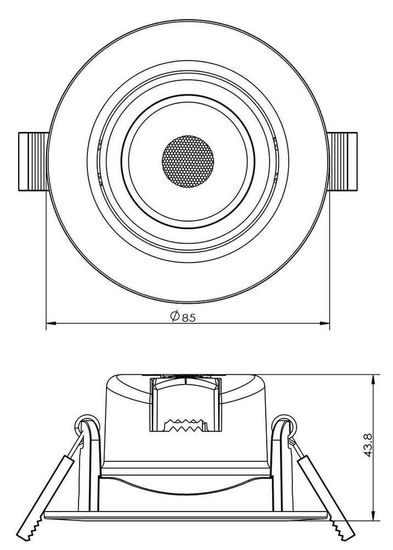 Deko-Light Deckeneinbauleuchte SMD-68-230V-3000K-rund, Warmweiß, 45° 565338
