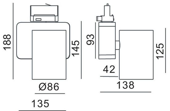 Deko-Light Schienensystem 3-Phasen 230V, Nihal, Warmweiß, silber 707056