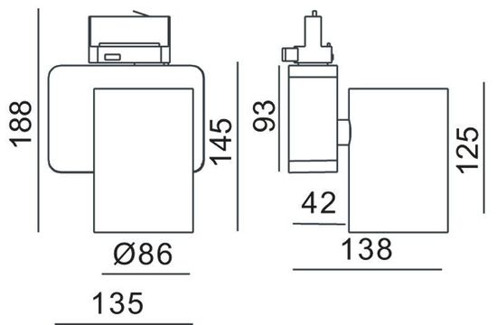 Deko-Light Schienensystem 3-Phasen 230V, Nihal, Neutralweiß, silber 707057