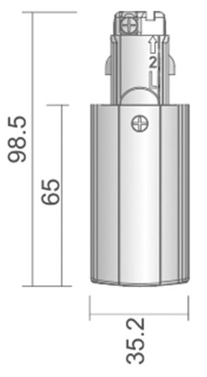 Deko-Light Schienensystem 3-Phasen 230V, D Line elektrischer Einspeiser links grau 710010