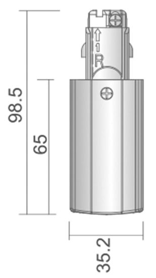 Deko-Light Schienensystem 3-Phasen 230V, D Line elektrischer Einspeiser rechts grau 710013