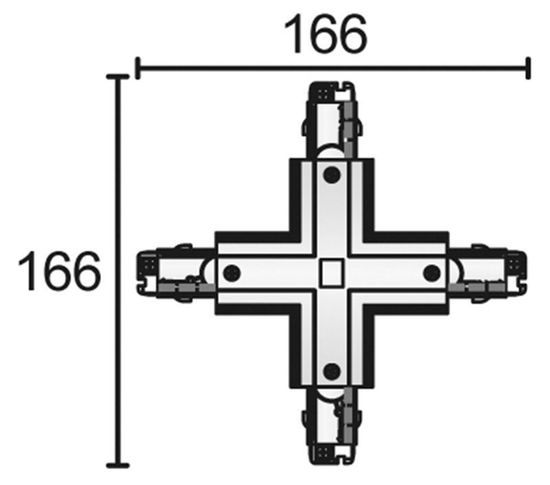 Deko-Light Schienensystem 3-Phasen 230V, D Line X-Verbinder links-links-rechts-rechts 710033
