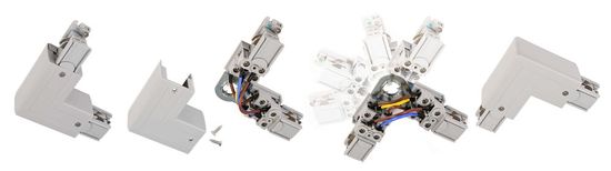Deko-Light Schienensystem 3-Phasen 230V, D Line 90°-Verbinder links-rechts schwarz 710038