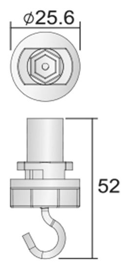 Deko-Light Schienensystem 3-Phasen 230V, D Line Schilderhaken 710060