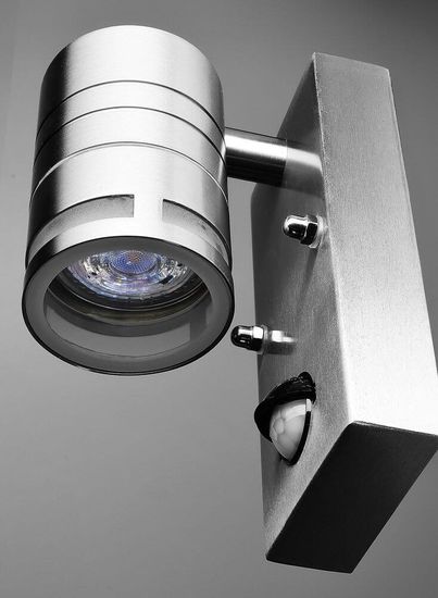 Deko-Light Wandaufbauleuchte Zilly II Down Motion, GU10, max. 35W, Edelstahl, silber, IP44 731009
