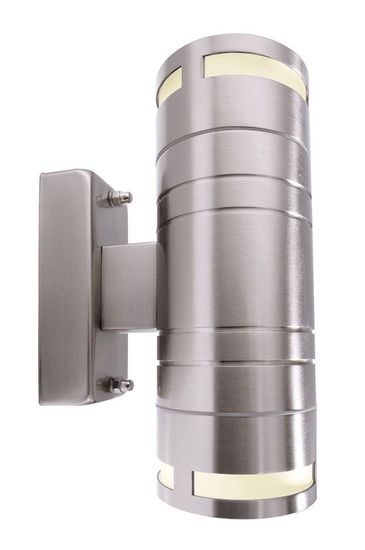 Deko-Light Wandaufbauleuchte Zilly II Up and Down, GU10, 2x max. 35W, Edelstahl, silber, IP44 731010