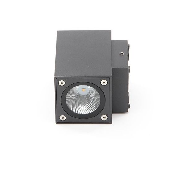 Deko-Light Wandaufbauleuchte Cubodo II Double DG Mini, Warmweiß, dunkelgrau, IP54 731030