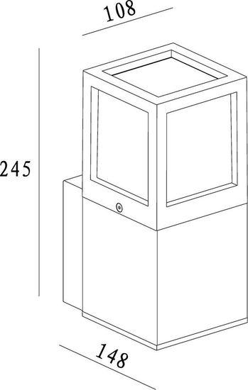 Deko-Light Wandaufbauleuchte Facado A, E27, max. 20W, anthrazit, IP54 731059