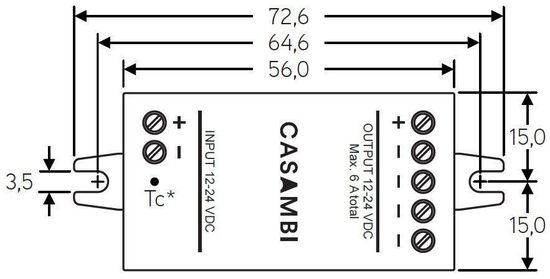 Casambi Controller, Bluetooth Controller CBU-PWM4, 12-24VDC 843037